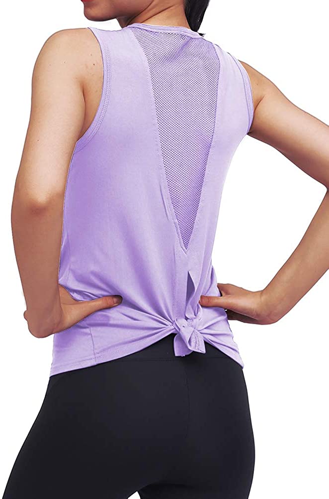 Mippo Workout Tops for Women Yoga Tank Muscle Athletic Large
